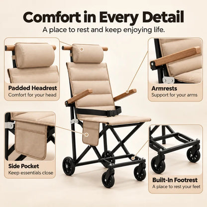 TheRestFoldChair that keeps her walking